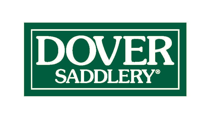 Logo for dover tack, white logo "Dover Saddlery".